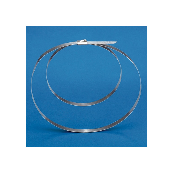 Cable Tie, 29-1/2 in L, 4 in Max Bundle Dia., Silver, 316 Stainless Steel, 800 lb Strength, 25 PK